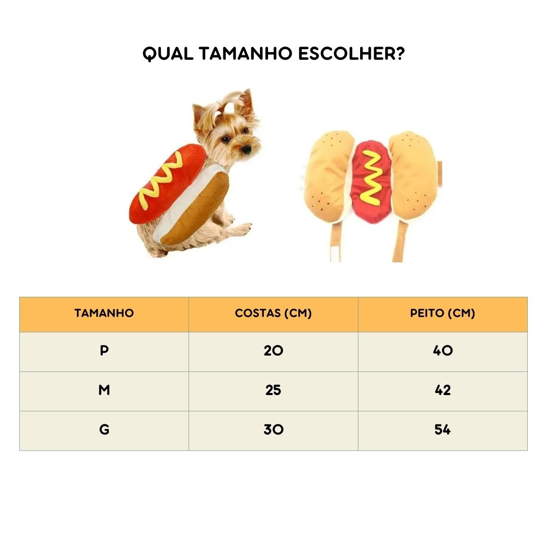 Hot Dog Costume for Dogs and Cats
