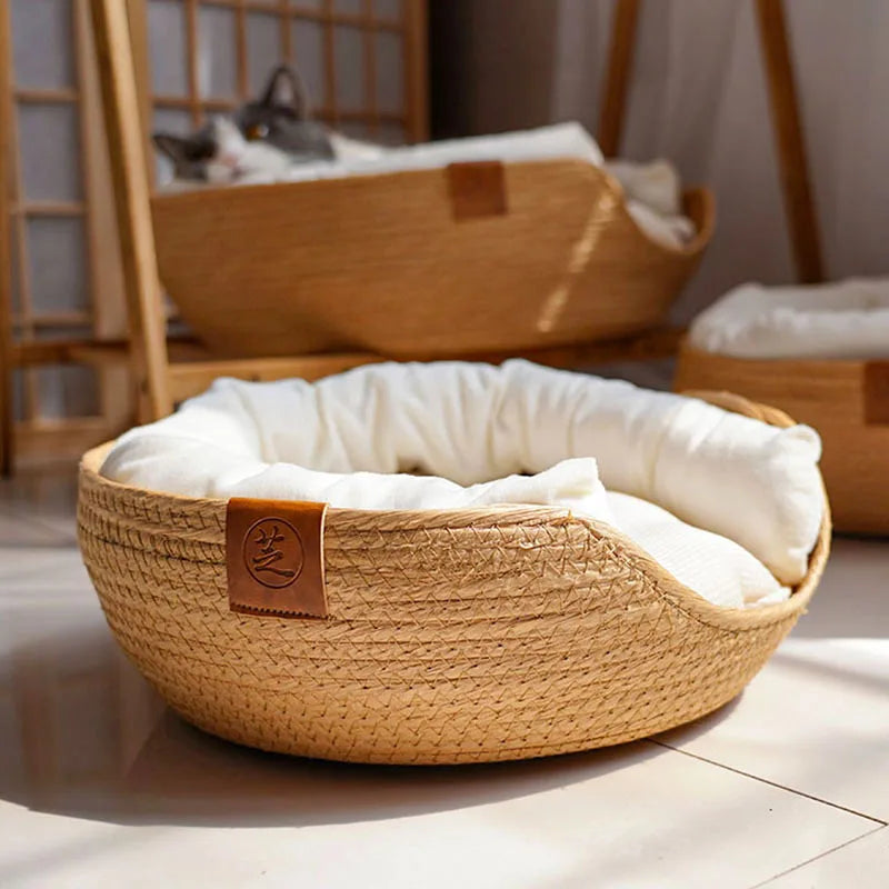 Pet Basket Bed with Cushion