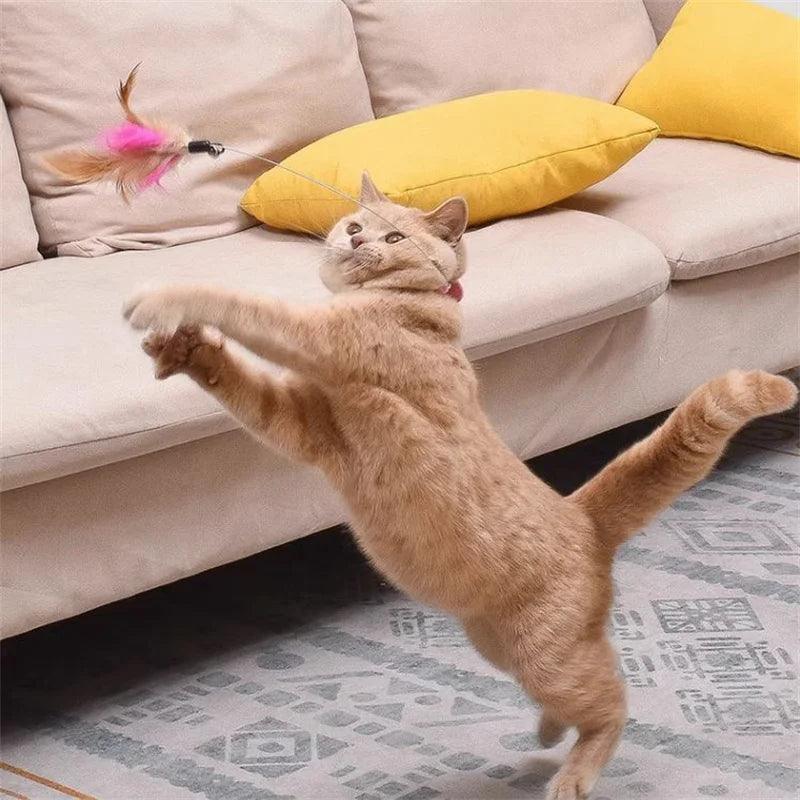 Feather-Chasing Collar Toy for Cats