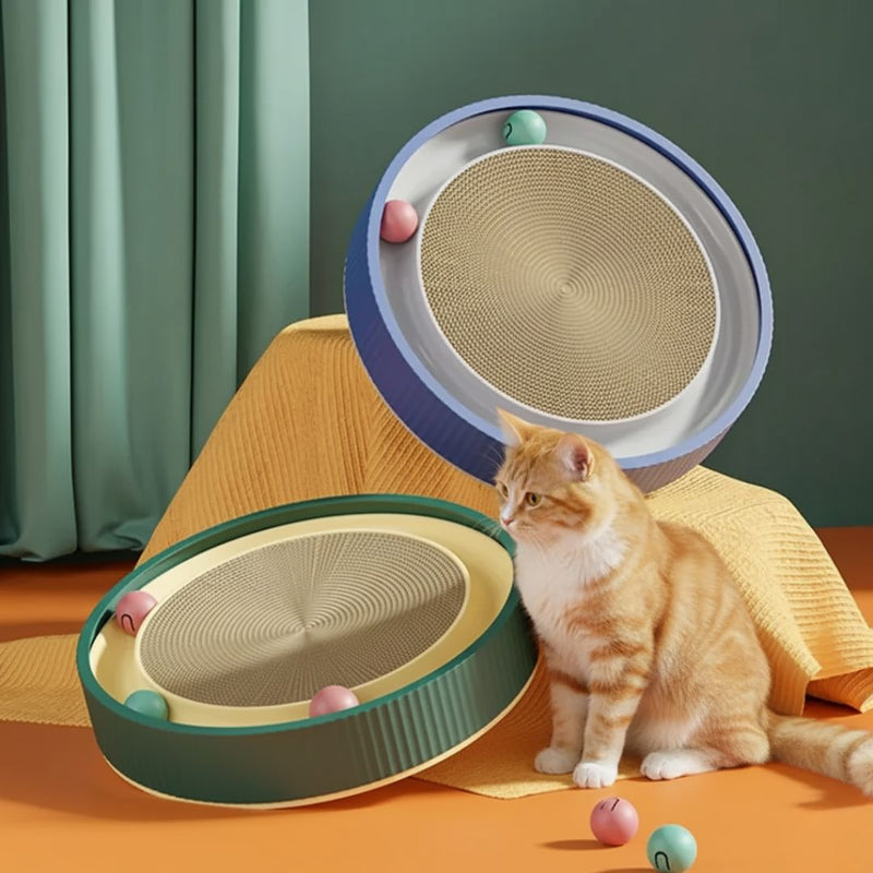 Round Cat Scratcher Bed with Ball