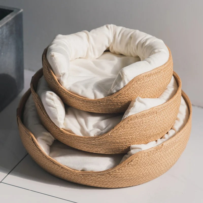 Pet Basket Bed with Cushion